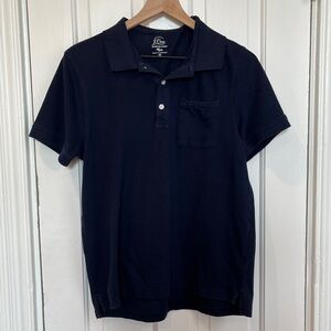 J. Crew Stretch Pique Navy Polo Shirt